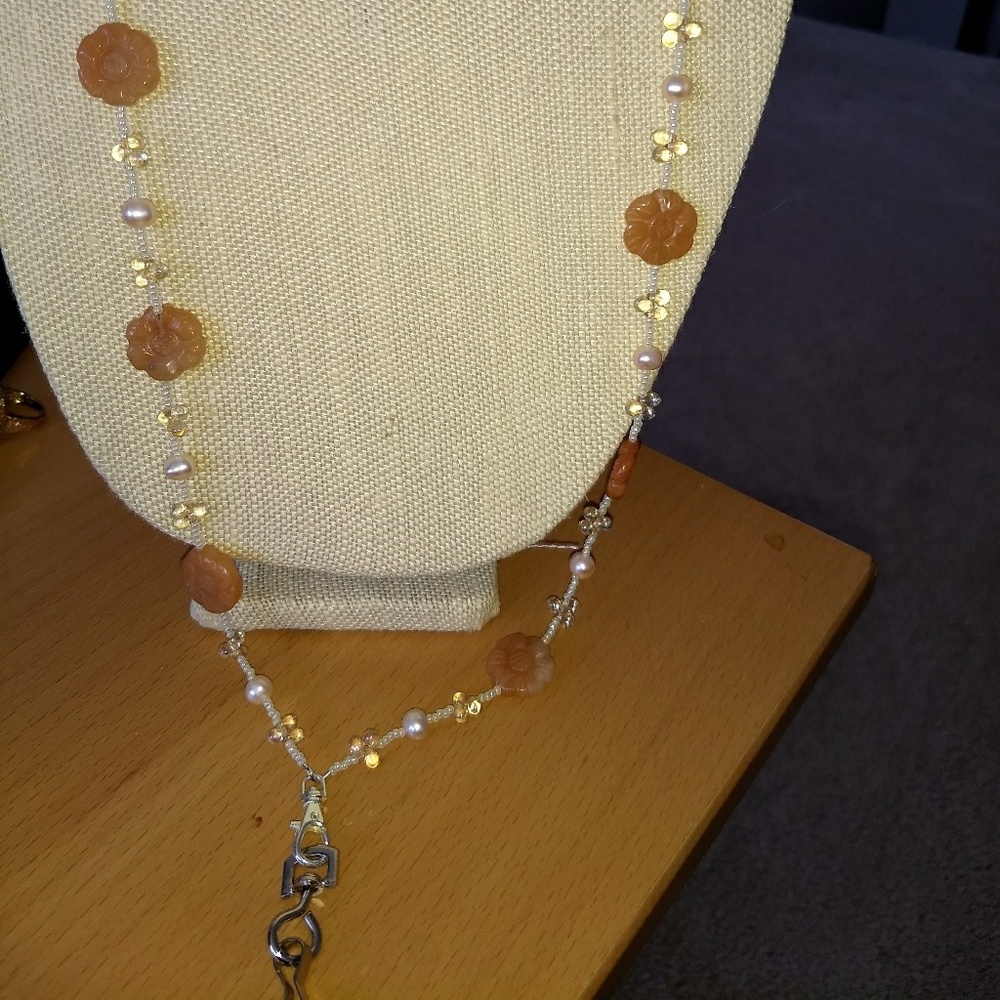 Pearl and Coral Lanyiard